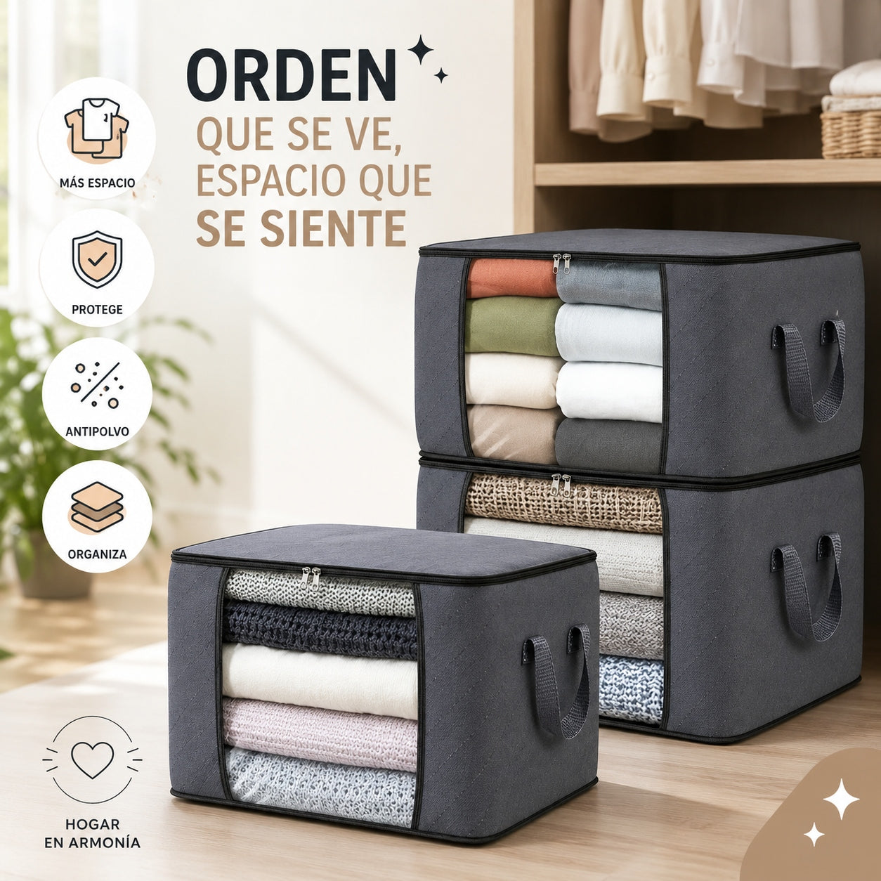 Q - Organizador de Ropa X3 UNIDADES
