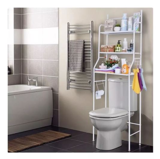 Estante Organizador de Bano 3 Niveles - Metal Blanco