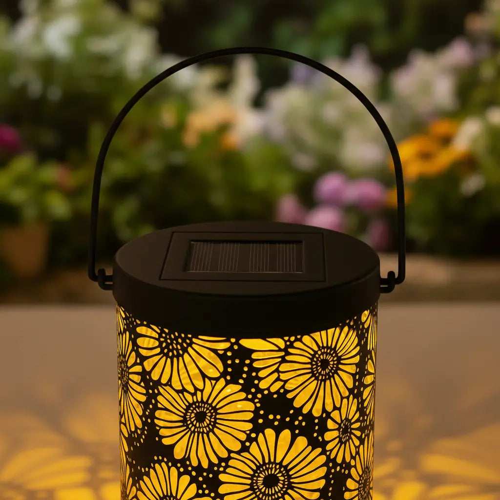 Lámpara Solar Exterior con Diseño de Girasol