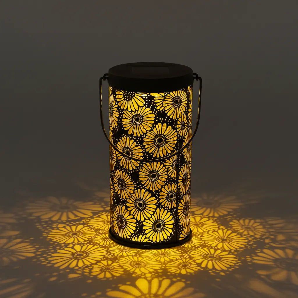 Lámpara Solar Exterior con Diseño de Girasol
