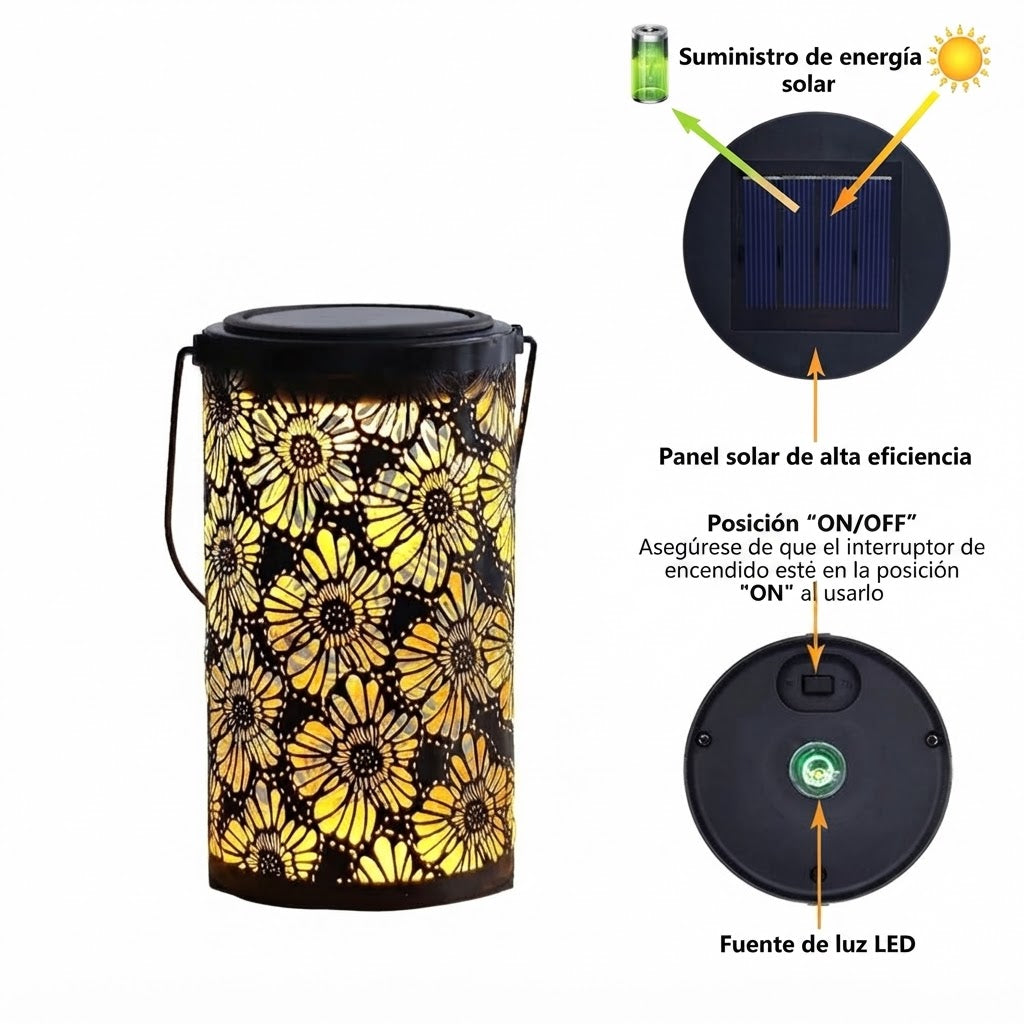 Lámpara Solar Exterior con Diseño de Girasol