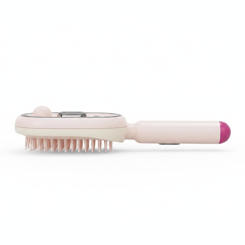 Cepillo Eléctrico con Spray de Vapor y Cerdas Retráctiles — Reduce Frizz y Masajea el Cuero Cabelludo