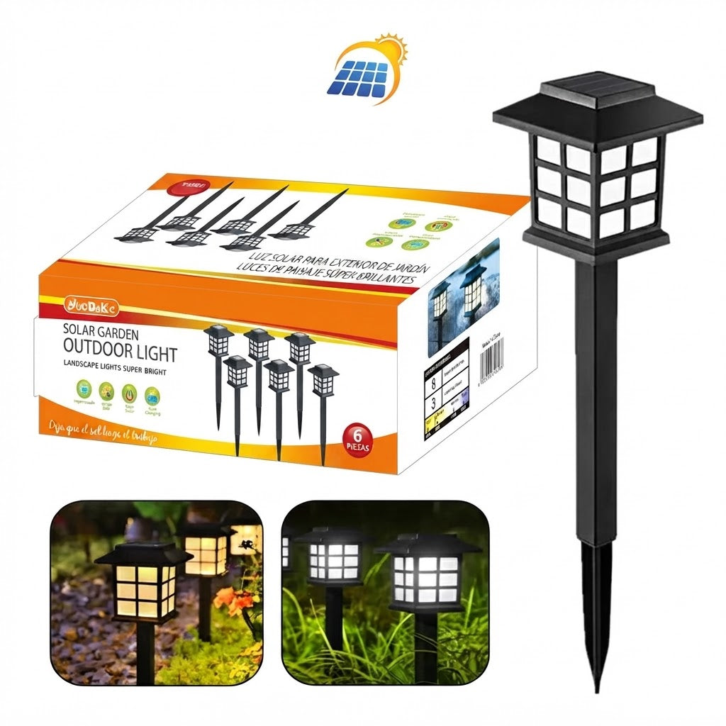 Pack 2 Lámparas Solares LED para Jardín