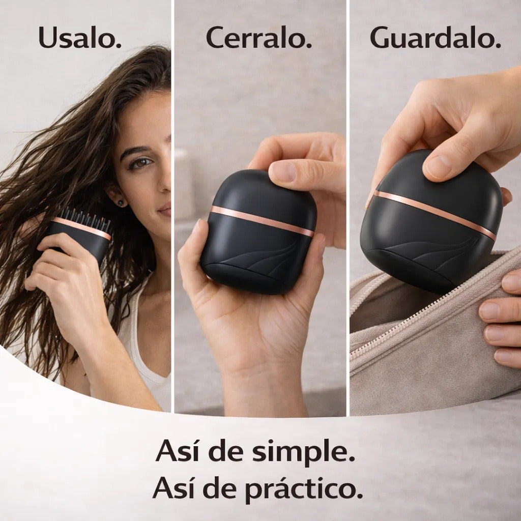 Peine Anti-Frizz Portátil Recargable