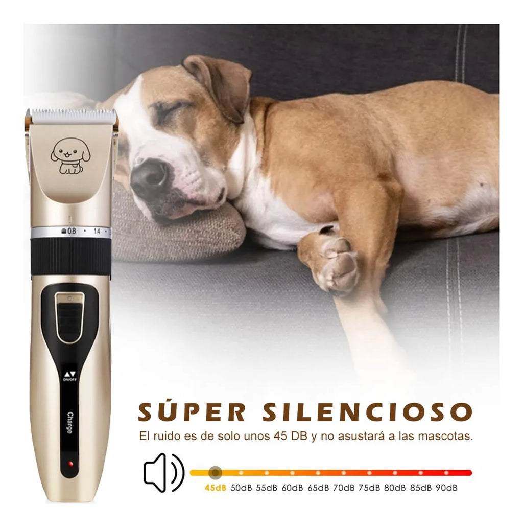 Cortapelos Eléctrico para Mascotas – Silencioso, Recargable USB