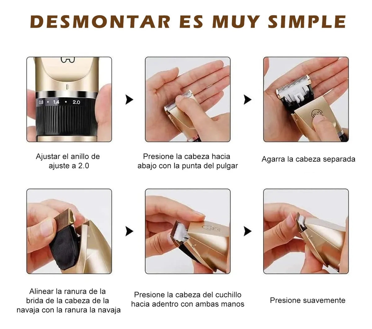 Cortapelos Eléctrico para Mascotas – Silencioso, Recargable USB
