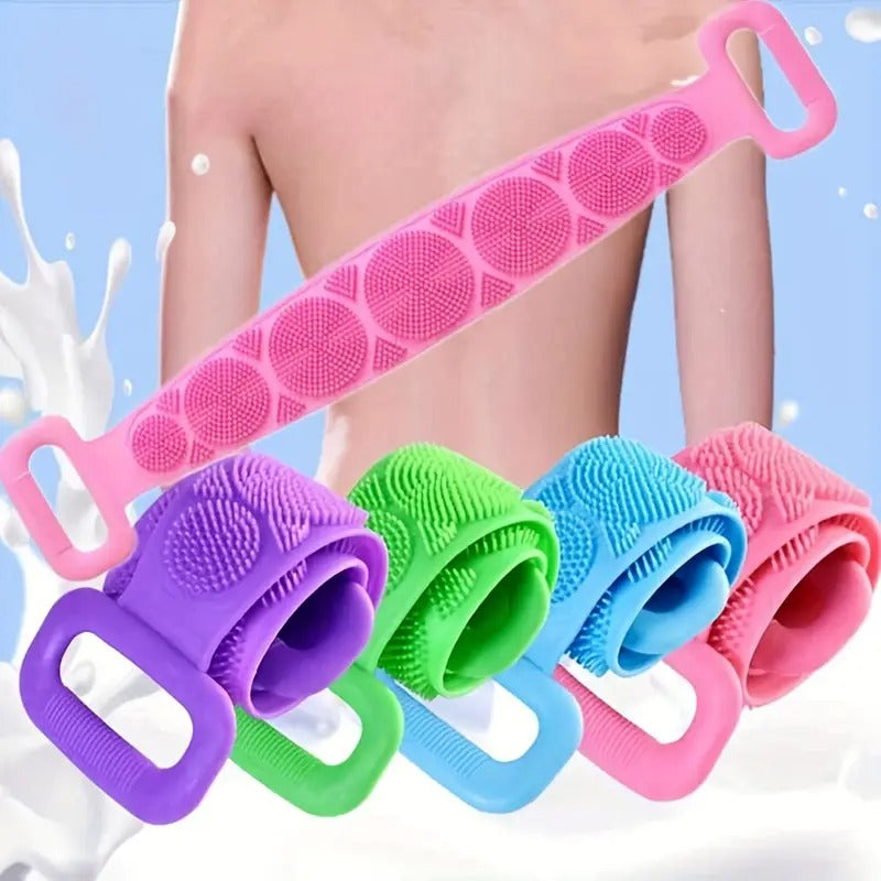 Cepillo Exfoliante de Silicona para Bano con Doble Mango - Pack x2